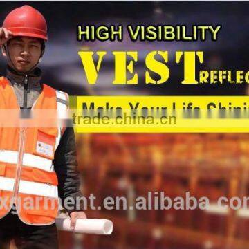2017 ZX Men's Reflective Tape Workwear Working Vest photo-3