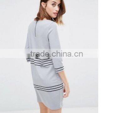 Shift Dresses, Loose Casual Short Sleeve Stripe Fashion Dress photo-4