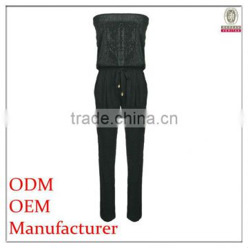 new fashion knitted off-shoulder jogging jumpsuit for ladies