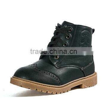 Best Quality High Top Kids Leather Casual Shoes Sample for Boys Fashion Style, China Brand Children High Upper Casual Shoes Good photo-2