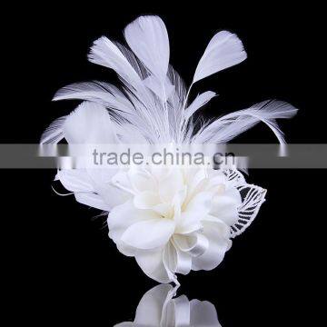 Feather Brooch Clip Applique,Steampunk Feather Brooch,Custom Korean Feather&Cloth Clasp photo-2