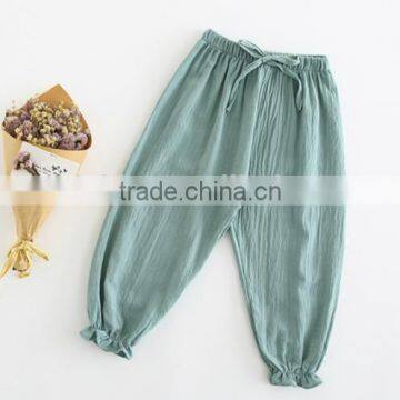 Boys and Girls Pure Color Cotton Lantern Pants Children's Clothing Wavy Striped Pants photo-5