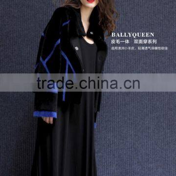 Real Fur Coat For Women Denim Tops & Jacket Female Sheepskin Coats Double-faced Fur Sheep Shearing Overcoat Free Sheepskin photo-5