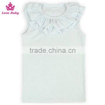 Customized Design Plain White Color Cap Sleeve Girls Summer Top LBF2015122502 photo-2