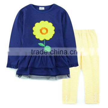 new design children wear girls clothes spring kids clothing sets t-shirt+pants suit casual children clothing set