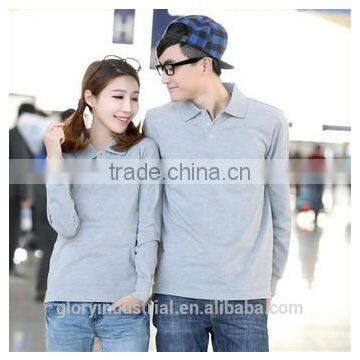New Design Couple Long Sleeve Pique Polo Shirt photo-2