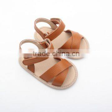 2017 Summer soft rubber sole shoes leather baby sandals girls