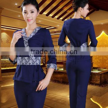 Custom fashion design wholesale price spa beauty salon uniform for nail salon