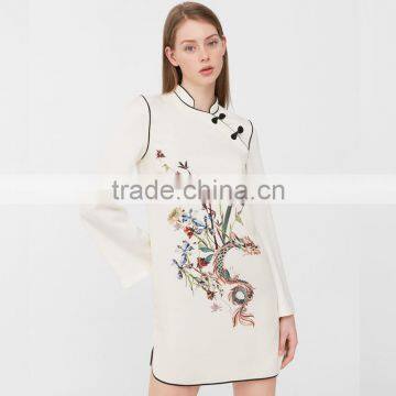 Mandarin Collar Vintage Clothing Oriental Long Sleeve Top for Women photo-5