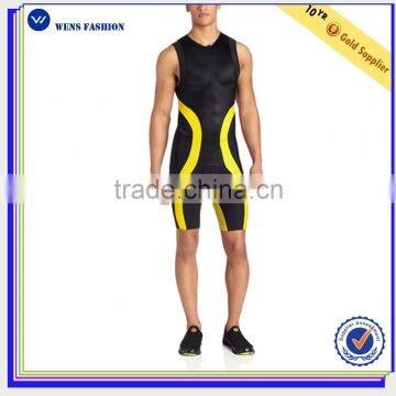 Custom Design Men's Back Zipper Sport Suits Fitness Gym Cycling Jumpsuits