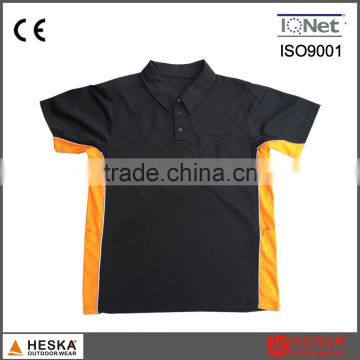 Mens cooldry work t-shirt 100% polyester safety orange polo shirt