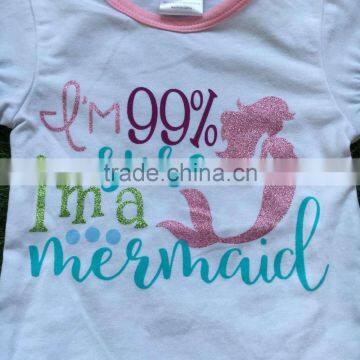 Kids Clothes Girls Boutique Clothing Set Girls Summer Outfits I am 99% Sure I am a Mermaid Outfits With Headband photo-2