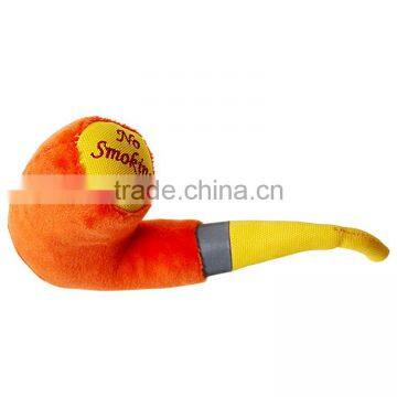 No Smoking Plush Pipe Squeaky Funny Dog Chew Toys photo-2