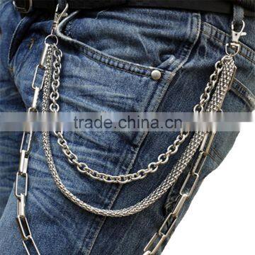 Punk 3 Line Connect EMO Biker Trucker Keychain Key Jean Wallet Chain