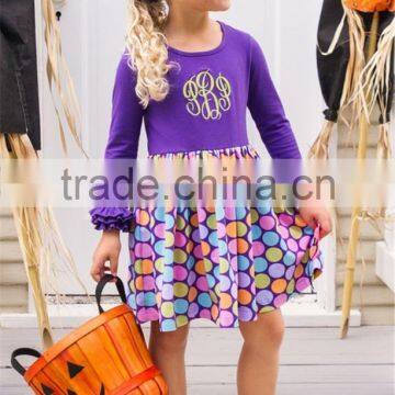 Top Quality Girls Clothing 3 Different Colors Flower Printed Girls Dress for Wholeasale photo-4