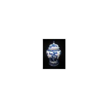 KX-M001, Antique blue and white porcelain jar, Jingdezhen classcal porcelain jar, Chinese traditional ceramic jar, Very fine!