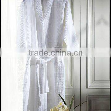 Waffle Bath Robe for Hotel Bathrobe Waffle Weave Men Plus Size Cotton Waffle Embroidered Robe photo-2