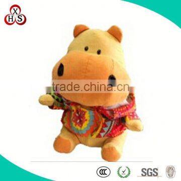 colorful design for plush key chain with cloth 2016 Hot Sale Soft With Cloth Plush Hippo Keychain For Wholesale