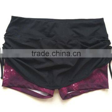 Women Strappy Double linings Hot Yoga Running Track Curves Trimming Shorts