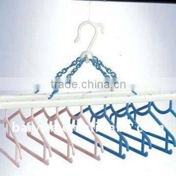 Outdoor Multifunction folding plastic clothes hanger drying rack with 8pk hangers