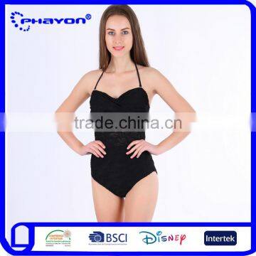 < OEM Service>pretty one piece swimsuit wholesale women brazilian high cut swimwear with crochet lace