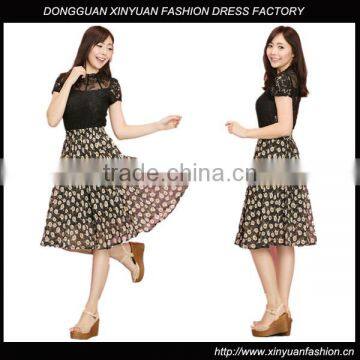 Custom Womens Printed Casual Long Chiffon A Line Skirts Latest Skirt Design Pictures