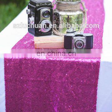 New Arrival Hot Pink Medium Price Shiny Sequins Christmas Table Runner For Wedding Decoration