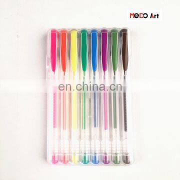 2016 Amazon Rubberized Grip colorful gel pen 8 Set Gel Pen Pack 8 PP Box Package