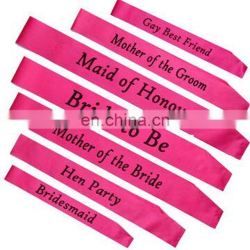 Hen Party Sashes Pink Wedding Accessory Ladies Night Out Sash Hot Pink photo-2