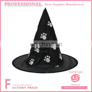 Black felt polyester conical footprint on the witch hat halloween witch hats