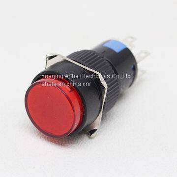 16mm SPDT DPDT 3 pin round momentary plastic push button switch with led