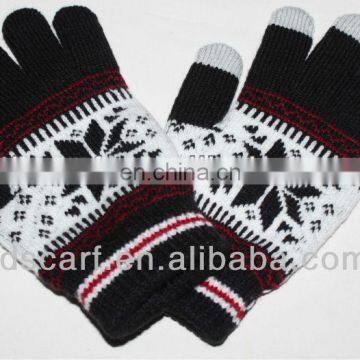 promotional touch screen glove knitted gloves (JDG-020#) knit glove