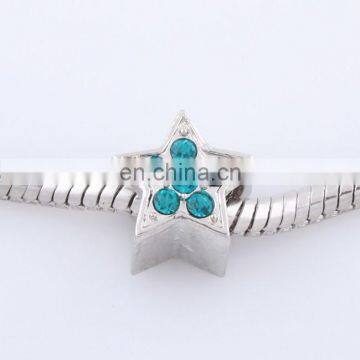 2014 star shape crystal antique silver gold loose beaded jewelry wholesale beads