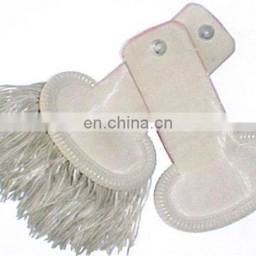 Ceremonial Uniform Epaulette in Silver Fringe and Silver Braid | Imperial Fringed Epaulettes | custom made embroidery epaulete