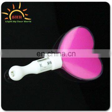 Pink heart shape led light up custome glitter lucky wands