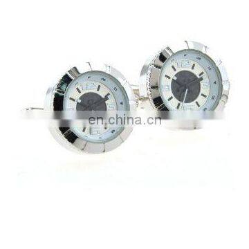 2017 Top Selling Stanless Steel Alarm Clock Cufflink Best Price Clock Movement Cufflinks Logo Engrave Available Watch Movement photo-2