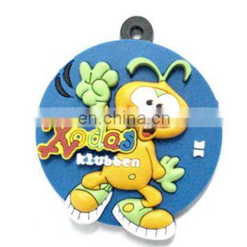 Custom 3D soft pvc/rubber medal badge with ribbon, cartoon PVC medal badge , custom make pvc medal with high quality