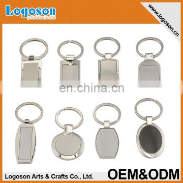 Custom LOGO design oblong metal name sublimation blank keychain/keyring