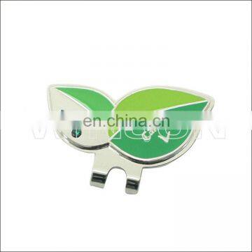 soft enamal leaf shaped golf cap clip made in china