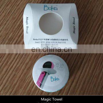 Compressed magic coin tissue tablet towel china manufcture nonwoven face towel