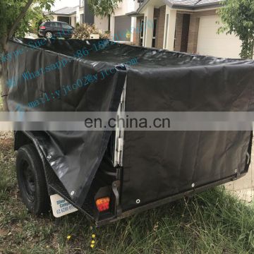 15oz 520gsm black PVC tarpaulin trailer cover