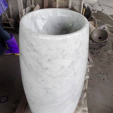 Carrara White Pedestal Sink