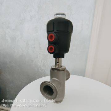 operated  three-way pneumatic angle seat valve