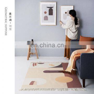 Amazon Mat Rugs Carpets for Bedroom Living Room Nordic Rugs RAWHOUSE Woven Cotton Printed Rug photo-3