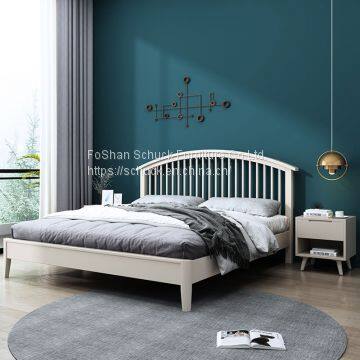 Modern Wood Bed Nordic-style Solid Platform Bed photo-3