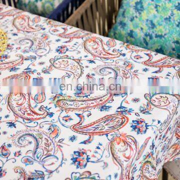 Custom Paisley Digital Printing Printed Pattern Polyester Tablecloth Table Cloth for Home Decor photo-3