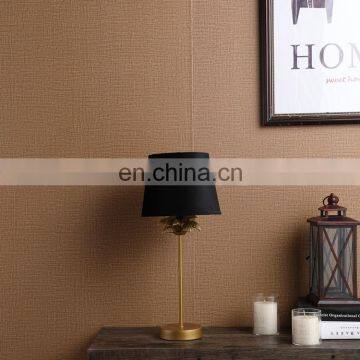 Creative Design Coconut Palm Shape Resin Gold Standing Lamps With Black Lint Lampshade photo-2