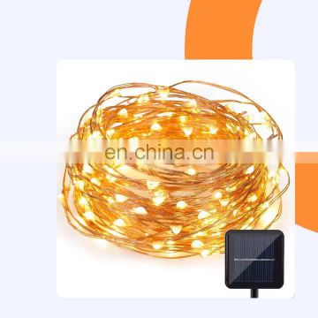 Solar Powered 33Ft 8 Modes Holiday Lighting 10m Copper Wire Outdoor Solar String Lights For Christmas Decoration