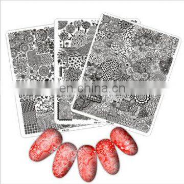 KM Series 170*210mm XL Big Size rectangle metal Nail design stamping plate for nail art