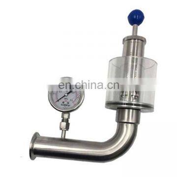 1" Pressure Adjustable Air Pressure Relief Valve Vent Control Valve With Gauge for Air Exhaust on Brewery Tank photo-2